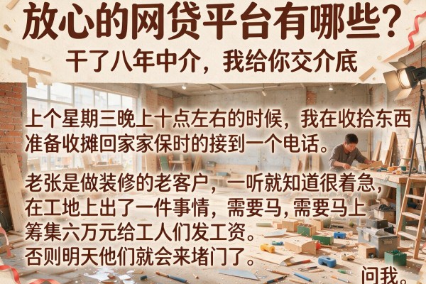 放心的网贷平台有哪些？干了八年中介，我给你交个底
