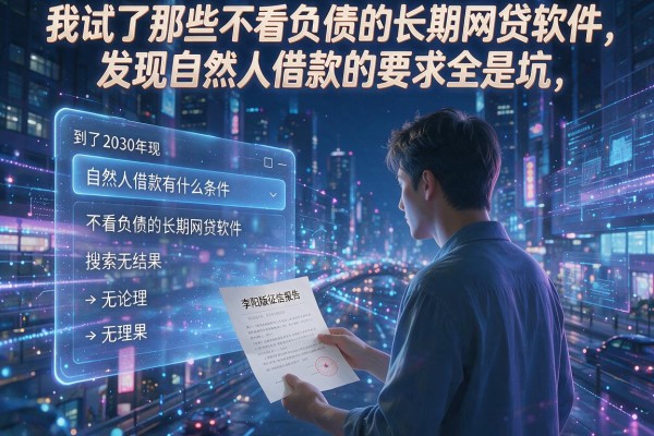 我试了那些不看负债的长期网贷软件，发现自然人借款的要求全是坑