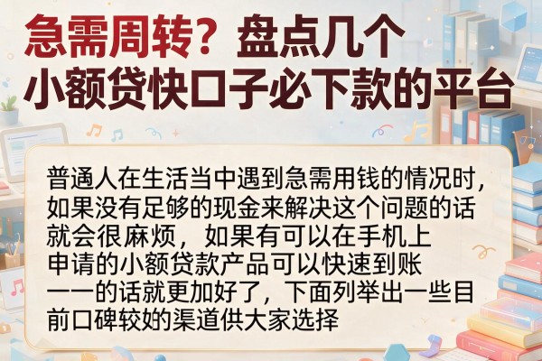 急需周转？盘点几个小额贷快口子必下款的平台