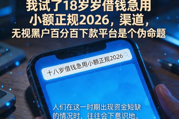 我试了18岁借钱急用小额正规2026渠道，发现无视黑户百分百下款平台是个伪命题