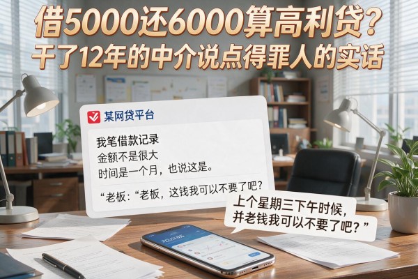 借5000还6000算高利贷？干了12年的中介说点得罪人的实话