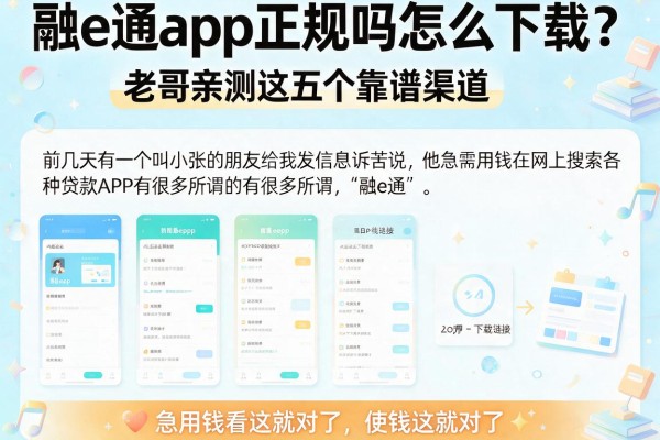 融e通app正规吗怎么下载？老哥亲测这五个靠谱渠道，急用钱看这就对了