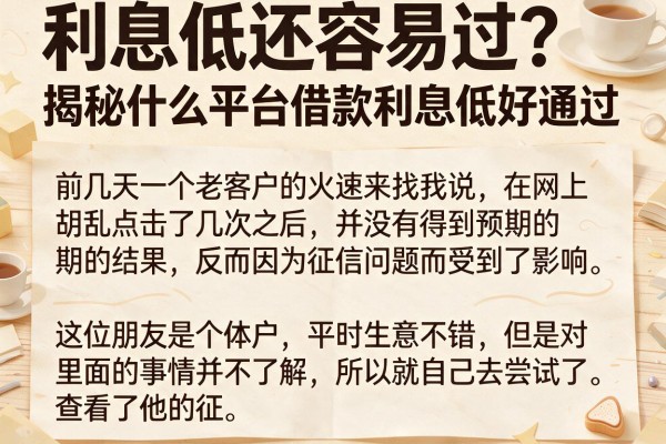 利息低还容易过？揭秘什么平台借款利息低好通过