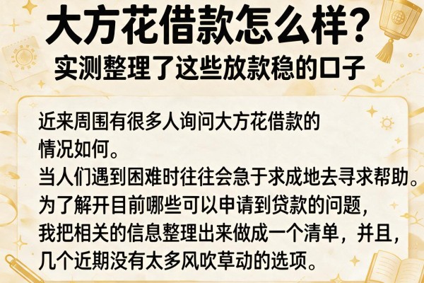 大方花借款怎么样？实测整理了这些放款稳的口子