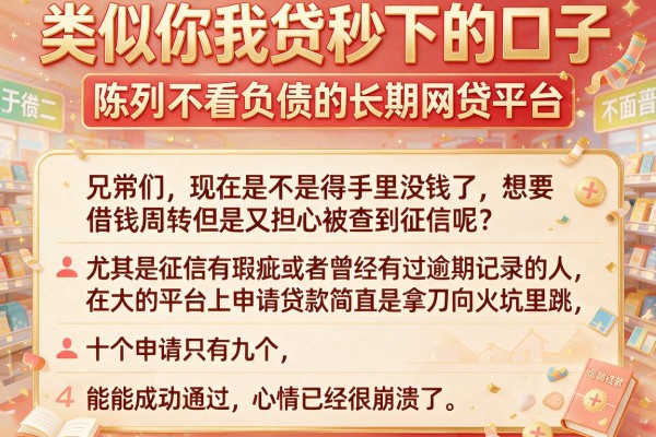 类似你我贷秒下的口子，陈列五个不看负债的长期网贷平台