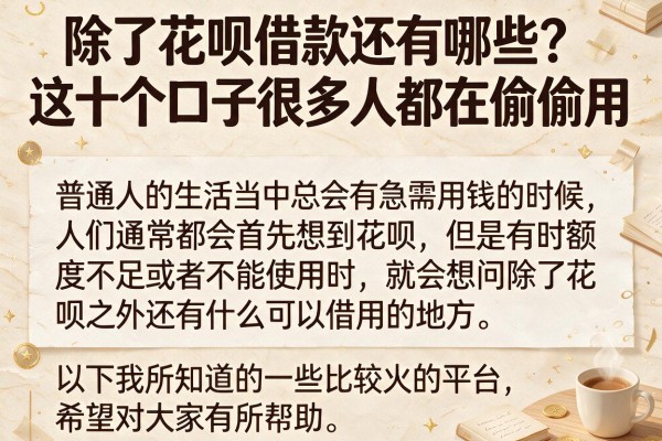 除了花呗借款还有哪些？这十个口子很多人都在偷偷用