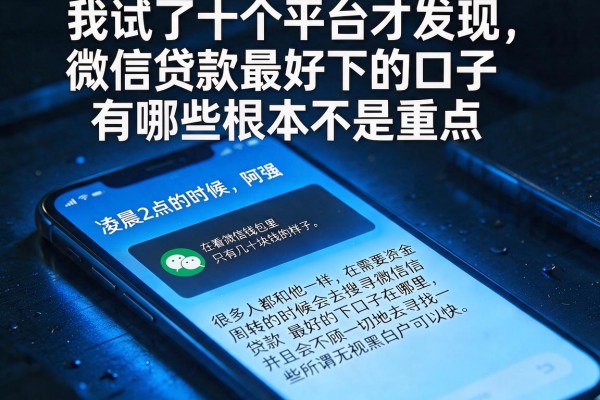 我试了十个平台才发现，微信贷款最好下的口子有哪些根本不是重点