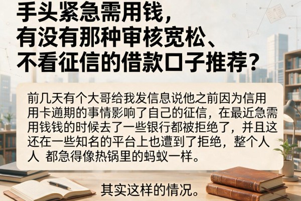 手头紧急需用钱，有没有那种审核宽松、不看征信的借款口子推荐？