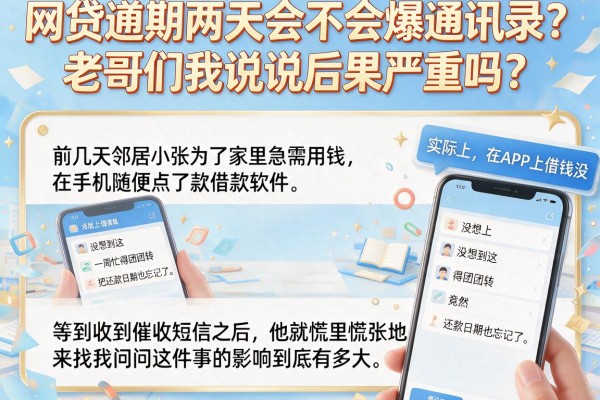 网贷逾期两天会不会爆通讯录？老哥们来说说后果严重吗？