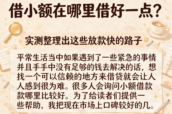 借小额在哪里借好一点?实测整理出这些放款快的路子