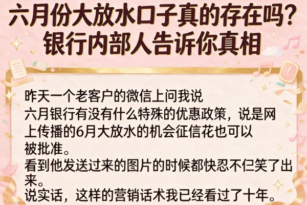 六月份大放水口子真的存在吗？银行内部人告诉你真相