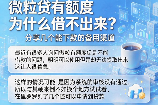 微粒贷有额度为什么借不出来？分享几个能下款的备用渠道