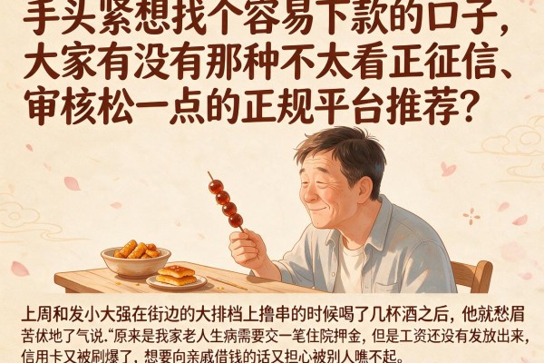 手头紧想找个容易下款的口子，大家有没有那种不太看重征信、审核松一点的正规平台推荐？