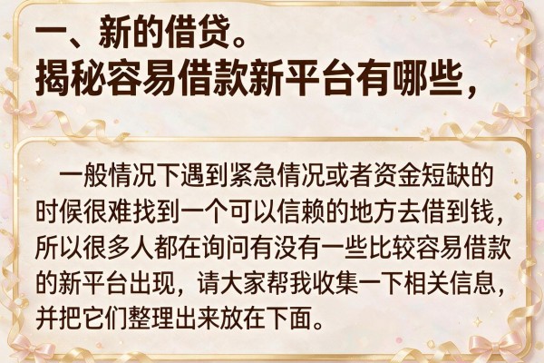 揭秘容易借款新平台有哪些，整理出十个下款案例