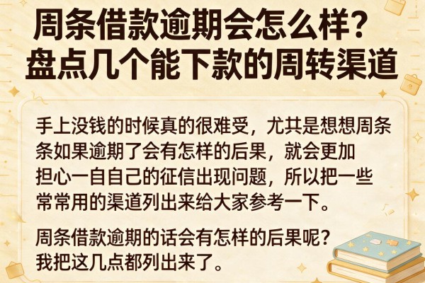 周条借款逾期会怎么样？盘点几个能下款的周转渠道
