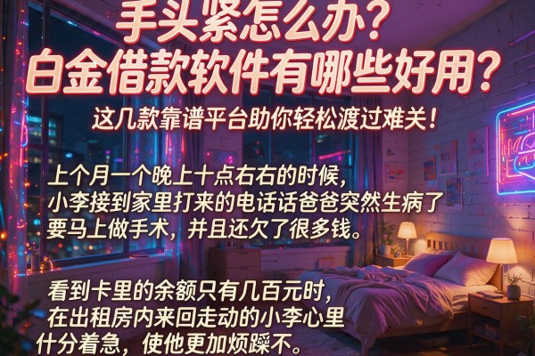 手头紧怎么办？白金借款软件有哪些好用？这几款靠谱平台助你轻松渡过难关！