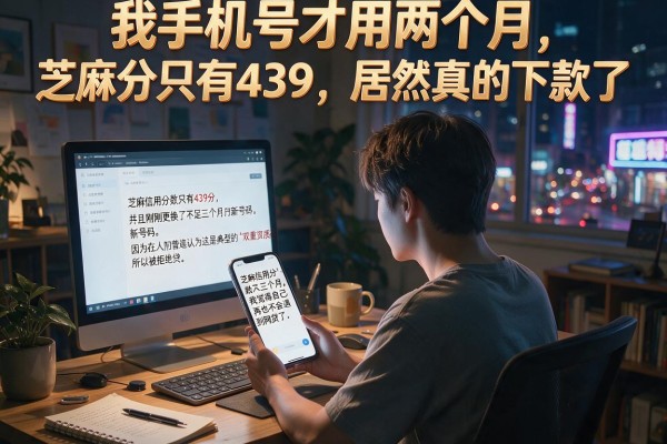 我手机号才用两个月，芝麻分只有439，居然真的下款了