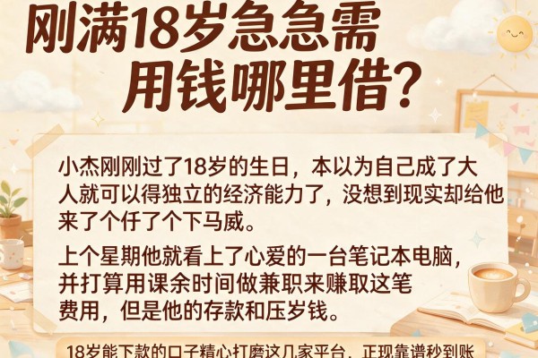 刚满18岁急需用钱哪里借？18岁能下款的口子精心打磨这几家平台，正规靠谱秒到账