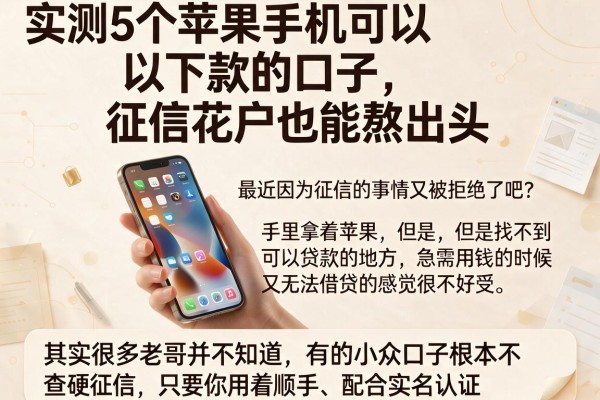 实测5个苹果手机可以下款的口子，征信花户也能熬出头