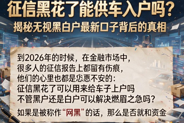 征信黑花了能供车入户吗？揭秘无视黑白户最新口子背后的真相