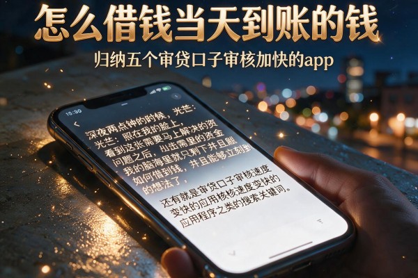怎么借钱当天到账的钱,归纳五个审贷口子审核加快的app