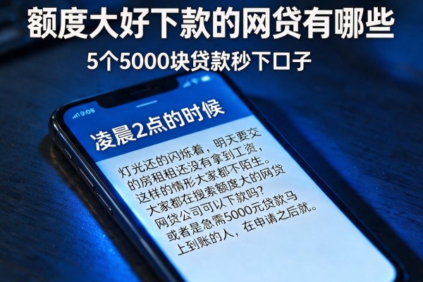 额度大好下款的网贷有哪些，详细阐述5个5000块贷款秒下口子