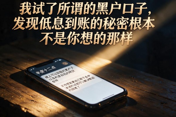 我试了所谓的黑户口子，发现低息到账的秘密根本不是你想的那样