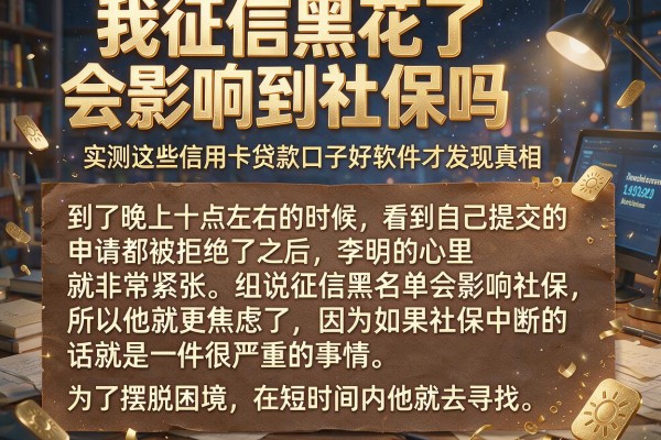 我征信黑花了会影响到社保吗，实测这些信用卡贷款口子好软件才发现真相