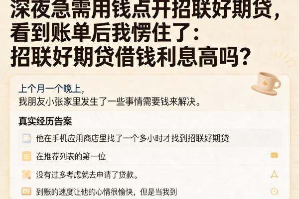 深夜急需用钱点开招联好期贷，看到账单后我愣住了：招联好期贷借钱利息高吗？真实经历告诉你答案