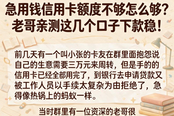 急用钱信用卡额度不够怎么办？老哥亲测这几个口子下款稳！