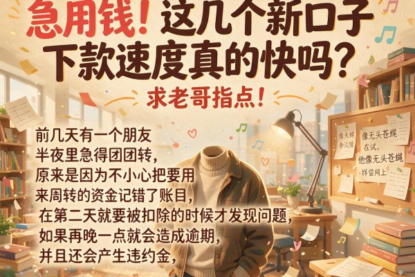 急用钱！这几个新口子下款速度真的快吗？求老哥指点！