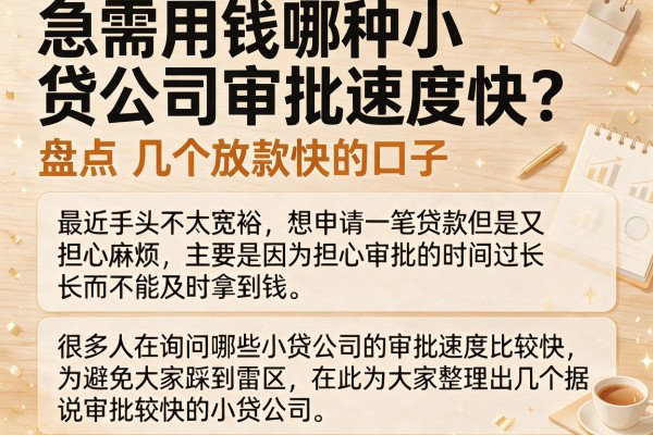 急需用钱哪种小贷公司审批速度快？盘点几个放款快的口子