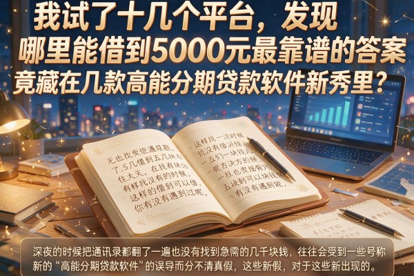 我试了十几个平台，发现哪里能借到5000元最靠谱的答案竟藏在几款高能分期贷款软件新秀里