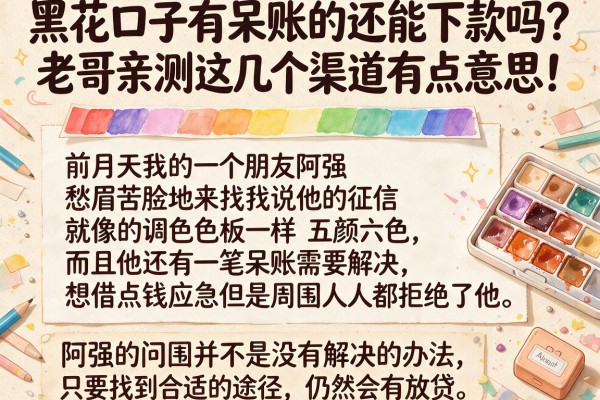 黑花口子有呆账的还能下款吗？老哥亲测这几个渠道有点意思！