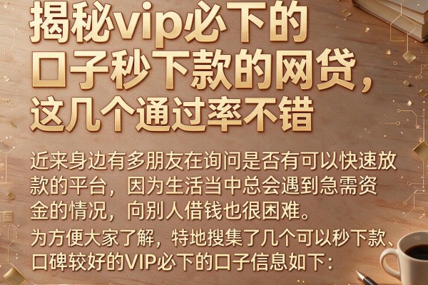 揭秘vip必下的口子秒下款的网贷,这几个通过率不错