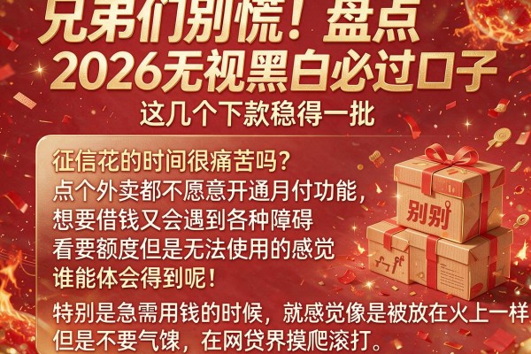 兄弟们别慌！盘点2026无视黑白必过口子，这几个下款稳得一批