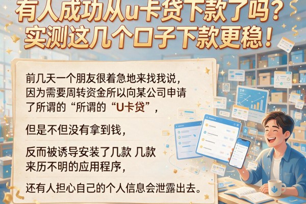 有人成功从u卡贷下款了吗？实测这几个口子下款更稳！