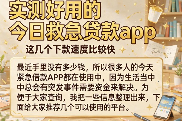实测好用的今日救急贷款app,这几个下款速度比较快