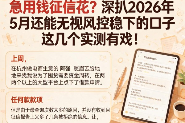 急用钱征信花？深扒2026年5月还能无视风控稳下的口子，这几个实测有戏！