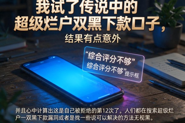 我试了传说中的超级烂户双黑下款口子，结果有点意外