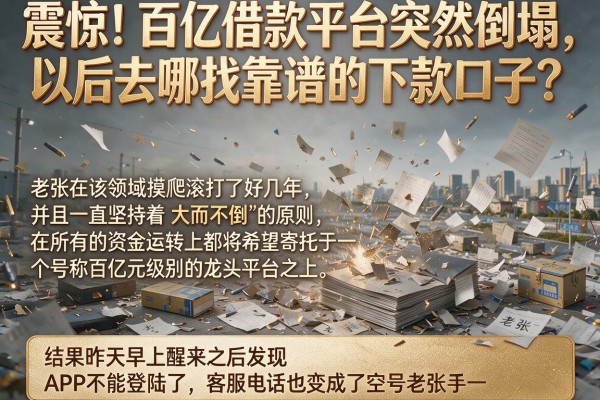 震惊！百亿借款平台突然倒塌，以后去哪找靠谱的下款口子？