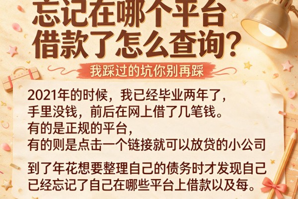 忘记在哪个平台借款了怎么查询?我踩过的坑你别再踩