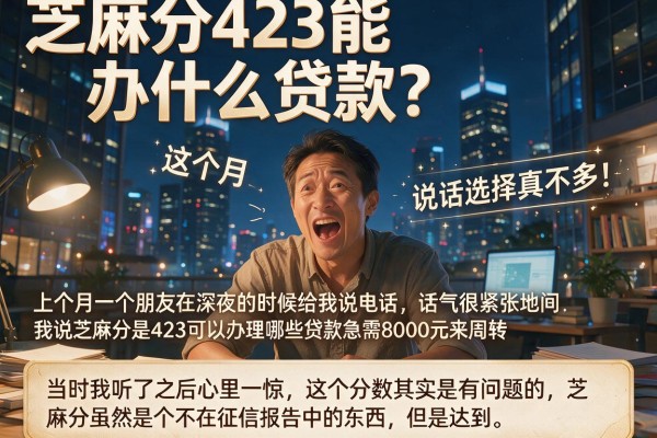 芝麻分423能办什么贷款？说实话选择真不多