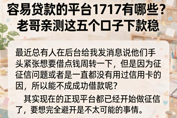 容易贷款的平台1717有哪些？老哥亲测这五个口子下款稳