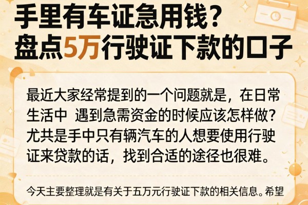 手里有车证急用钱？盘点5万行驶证下款的口子