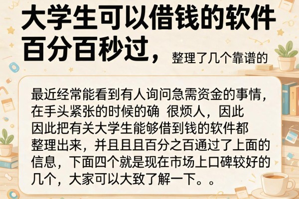 大学生可以借钱的软件,百分百秒过，整理了几个靠谱的