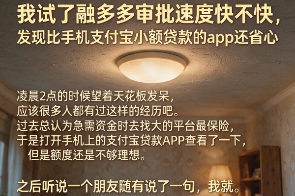 我试了融多多审批速度快不快,发现比手机支付宝小额贷款的app还省心