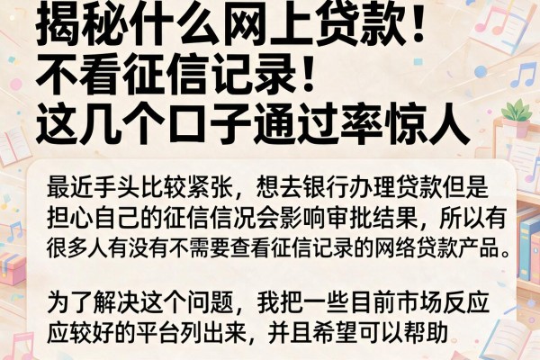 揭秘什么网上贷款不看征信记录，这几个口子通过率惊人