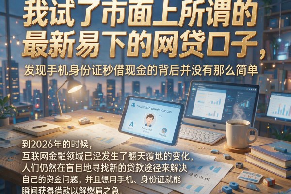 我试了市面上所谓的最新易下的网贷口子，发现手机身份证秒借现金的背后并没有那么简单