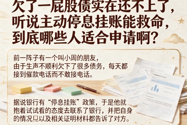 欠了一屁股债实在还不上了，听说主动停息挂账能救命，到底哪些人适合申请啊？